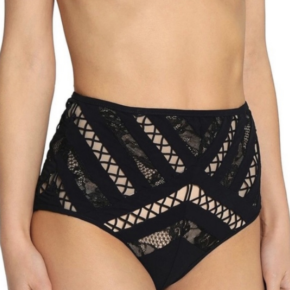 Zimmermann Tulsi Lace High Rise Bikini Bottom